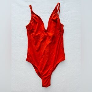 Bright Red One Piece Swimsuit
